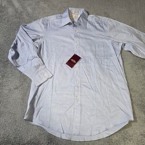 Arbor Way Mens 15.5-33 Pinpoint Oxford Dress Shirt Light Blue Cotton Long Sleeve